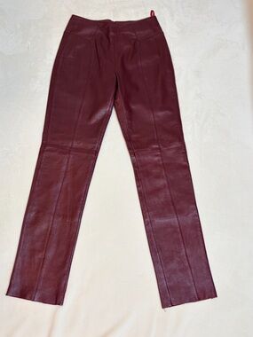 Women’s Leather Pants - Burgundy